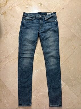 rag & bone Womens Skinny Jeans in Faded Blue Wash